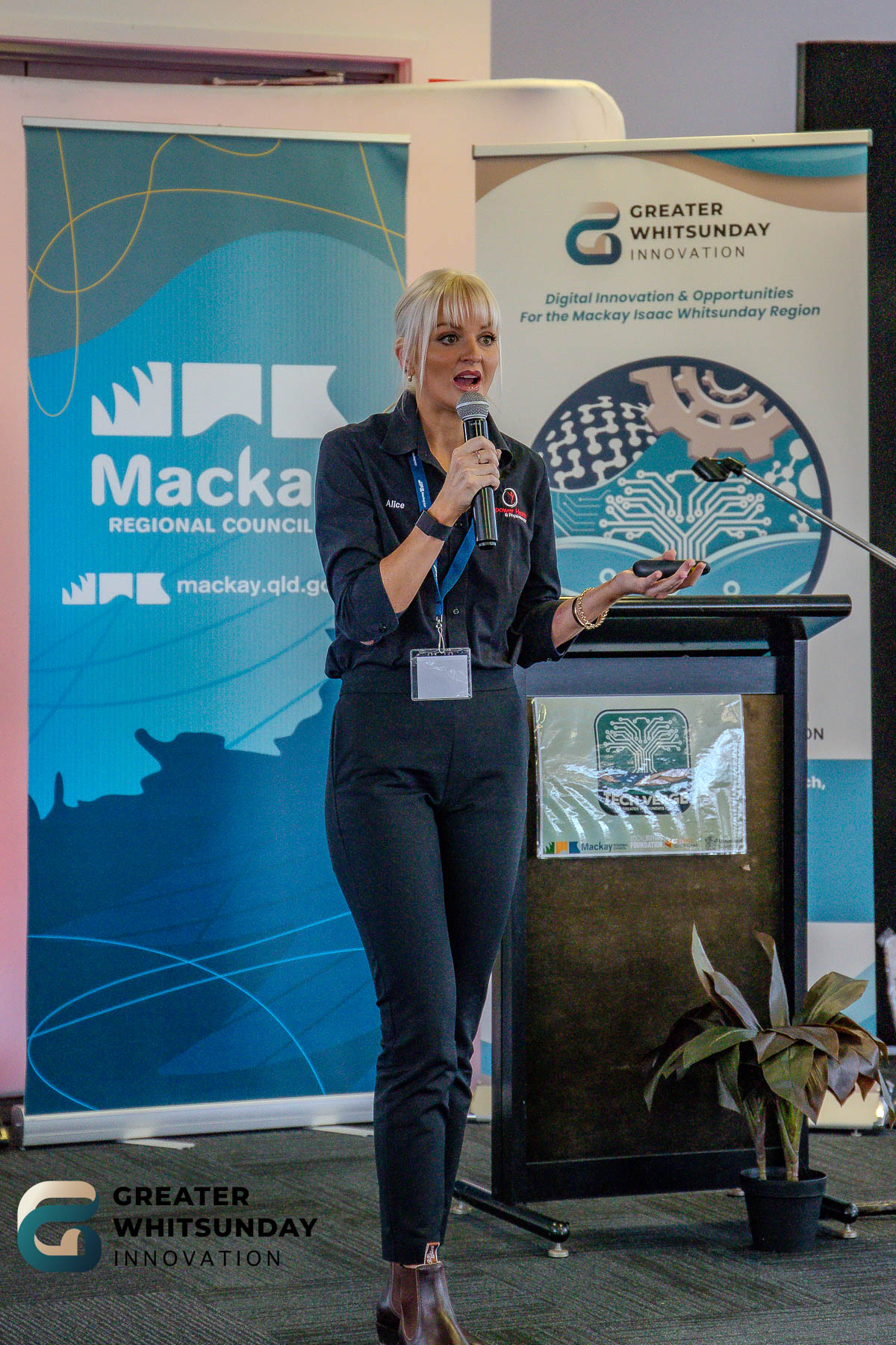 Speaker presenting at Tech Verge 2025