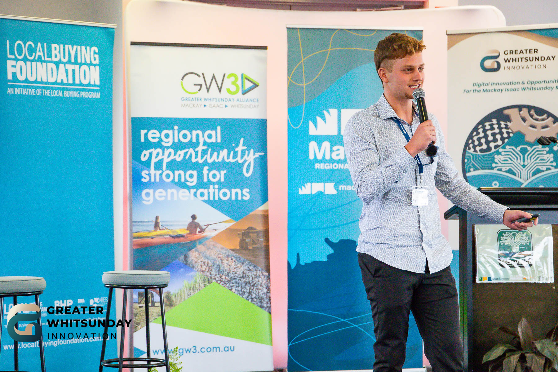 Young presenter at Tech Verge 2025